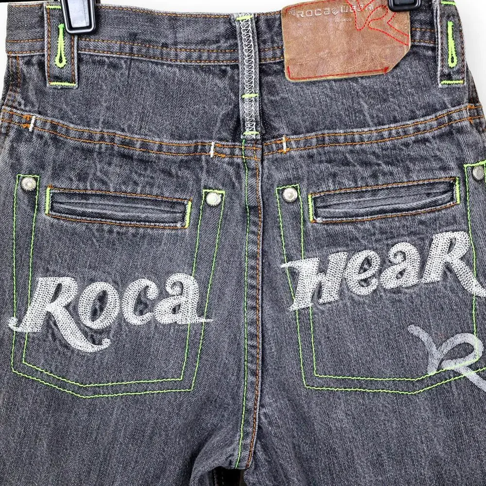 Rocawear Stonewash Gray Shorts Embroidered Girls 7